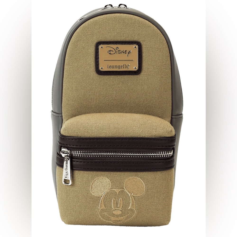 Disney Loungefly Faux Leather Mickey Mouse Water Bottle Crossbody Bag
